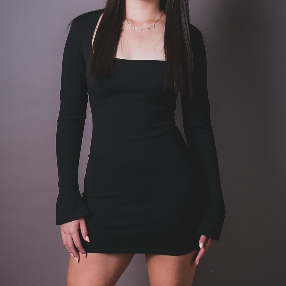 BabyBoo black long-sleeve mini dress